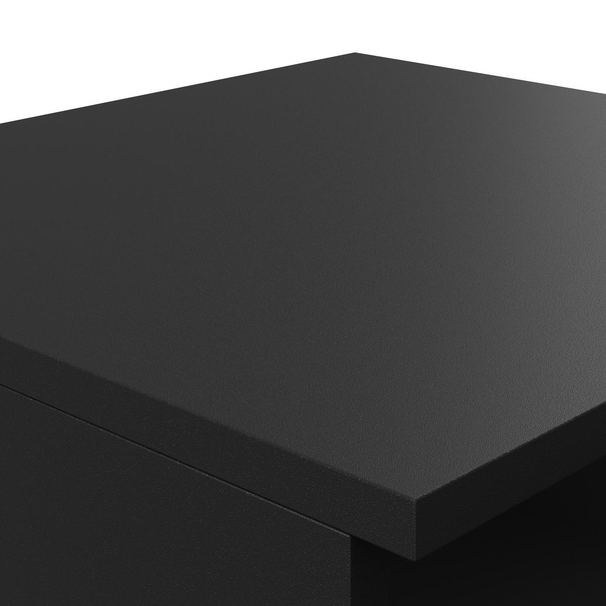 Nachtkästchen Unit In Anthrazitmit 1 Lade - Anthrazit/Anthrazit Hochglanz, MODERN, Holzwerkstoff (454/61/42cm) - Ondega