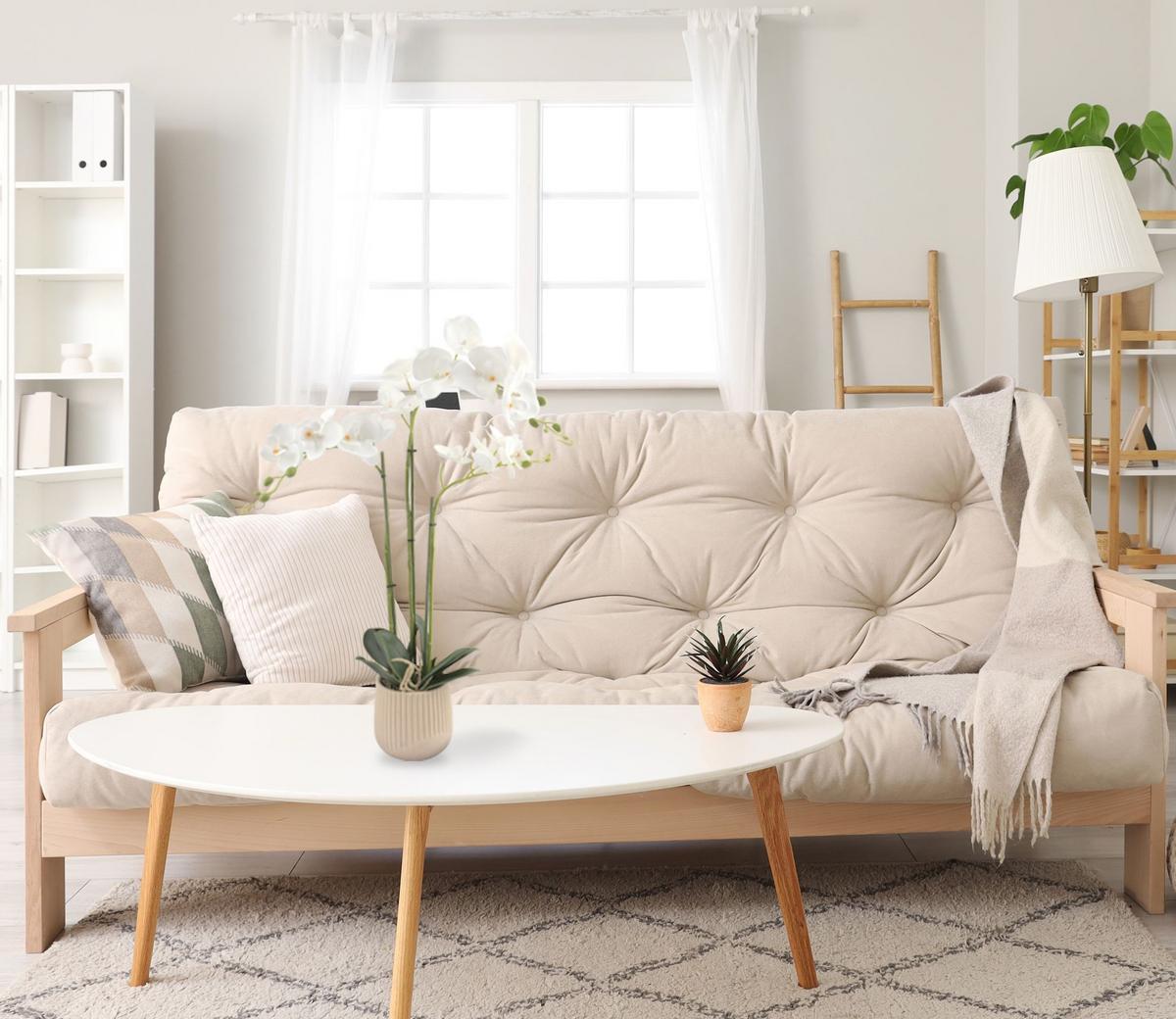 Orchidee Olivia - Gelb/Erlefarben, KONVENTIONELL, Keramik/Papier (12/62cm) - Luca Bessoni