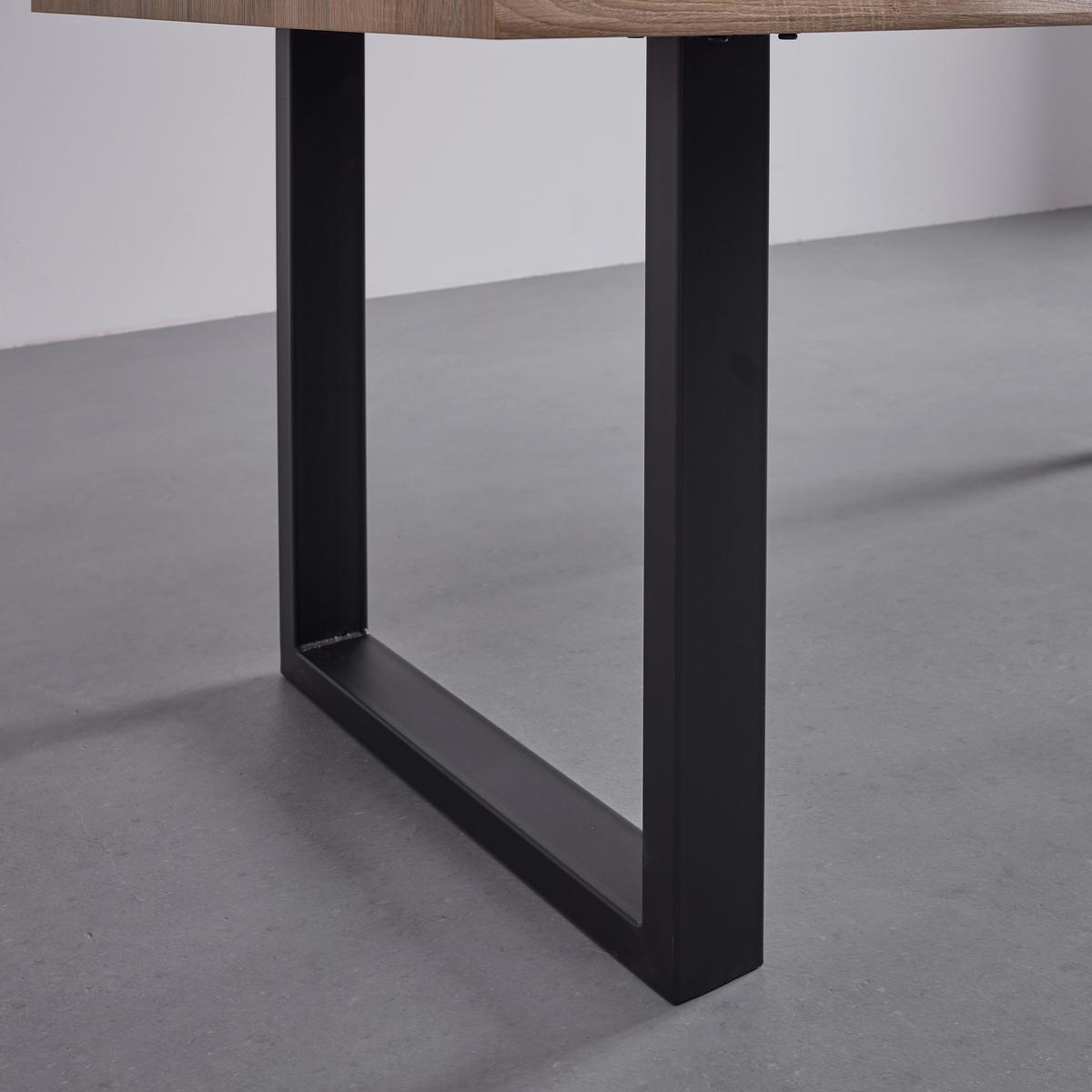 Jídelní stůl ELICIA 180 - černá/barvy dubu, Moderní, kov (180/76/90cm) - Bessagi Home