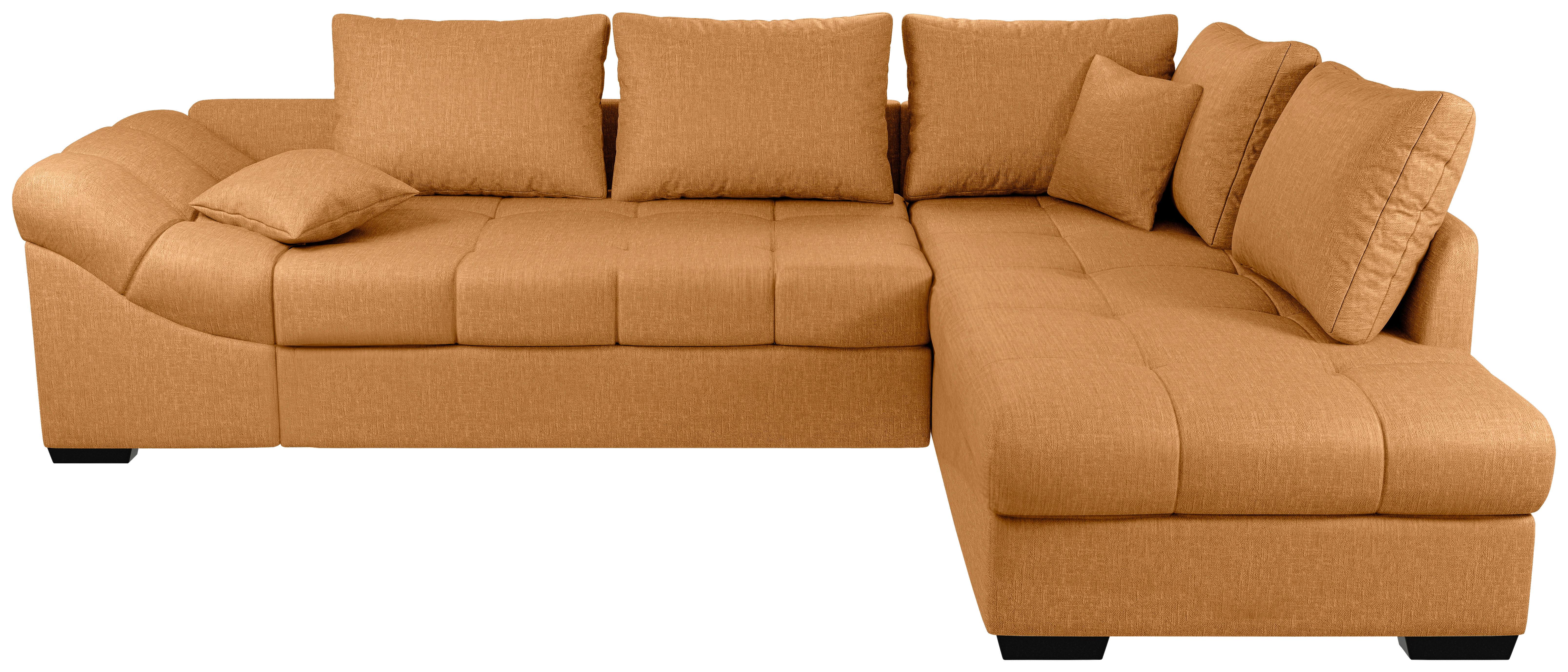 Eckschlafsofa Alvito Goldfarben S: 298x202cm - Goldfarben/Schwarz, MODERN, Textil (298/202cm) - MID.YOU