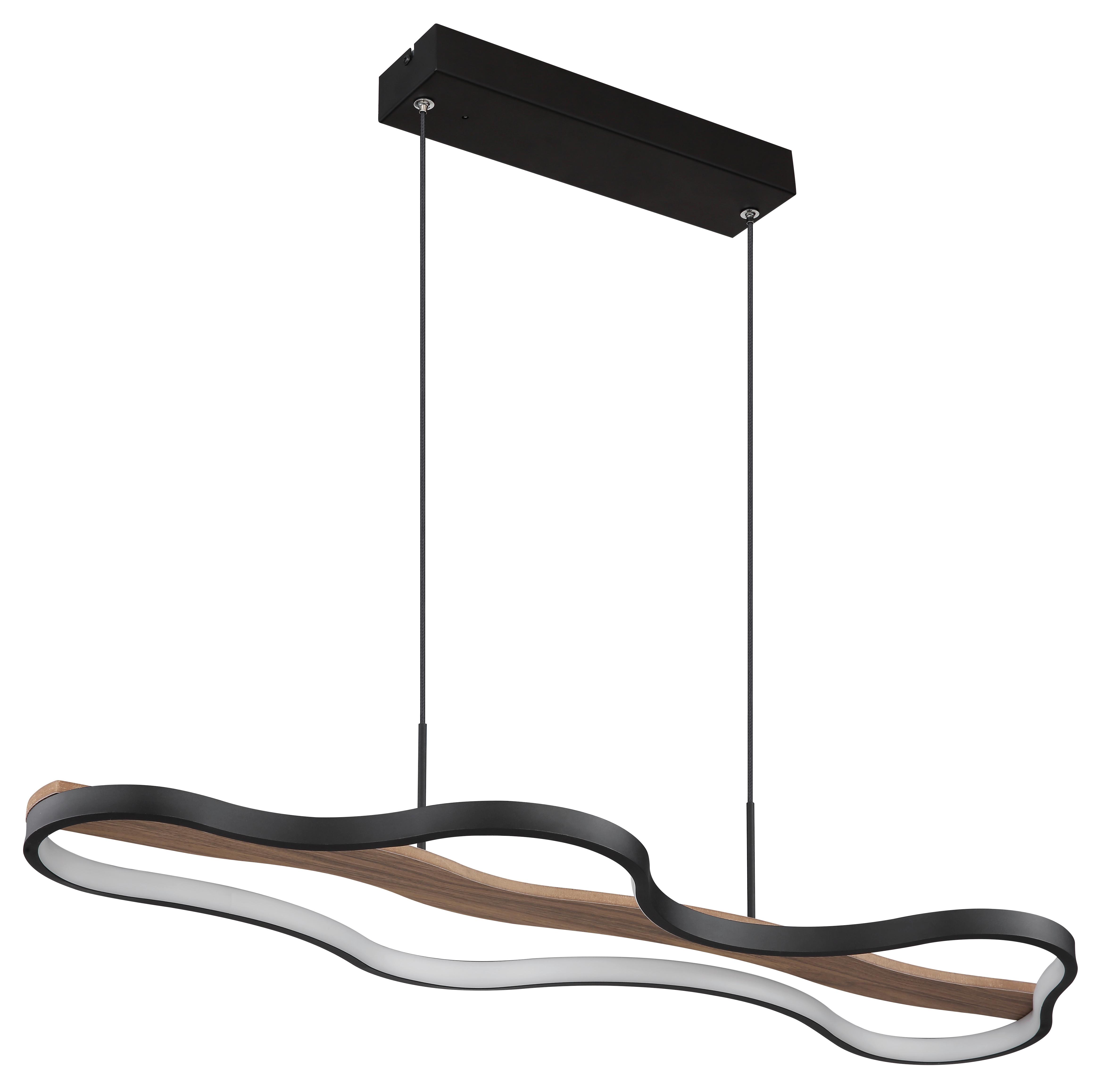Led Függőlámpa 67181h - sötétbarna/fekete, Design, műanyag/fa (80,6/29/150cm) - Globo