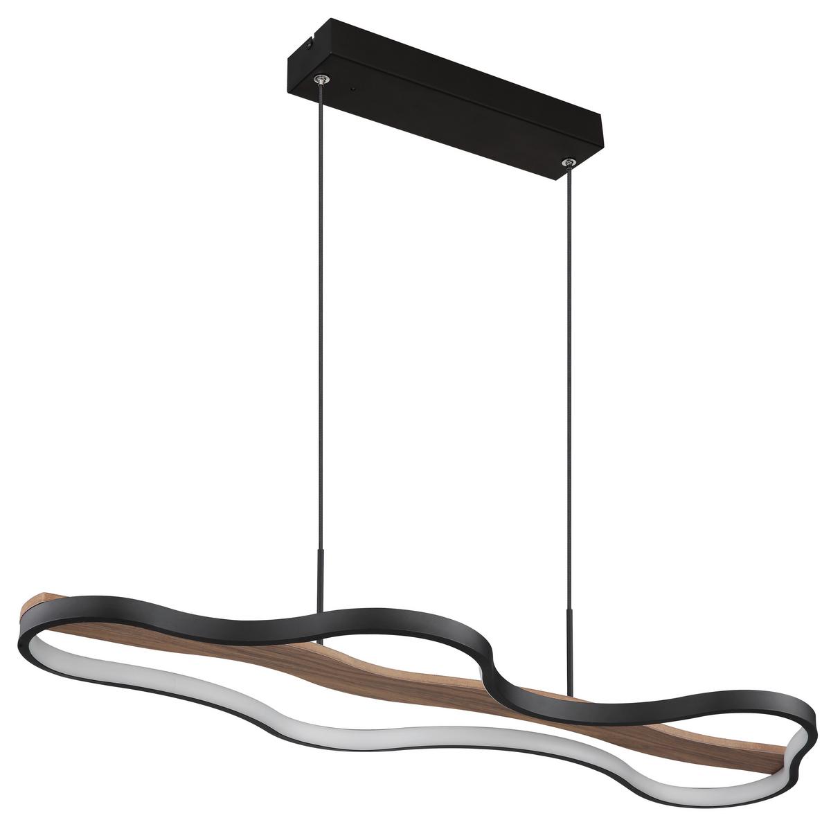 Led Függőlámpa 67181h - sötétbarna/fekete, Design, műanyag/fa (80,6/29/150cm) - Globo