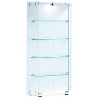 VITRINE Cenila Weiß B: 83 cm - Transparent/Schwarz, Design, Glas/Holzwerkstoff (83/114/17cm) - MID.YOU
