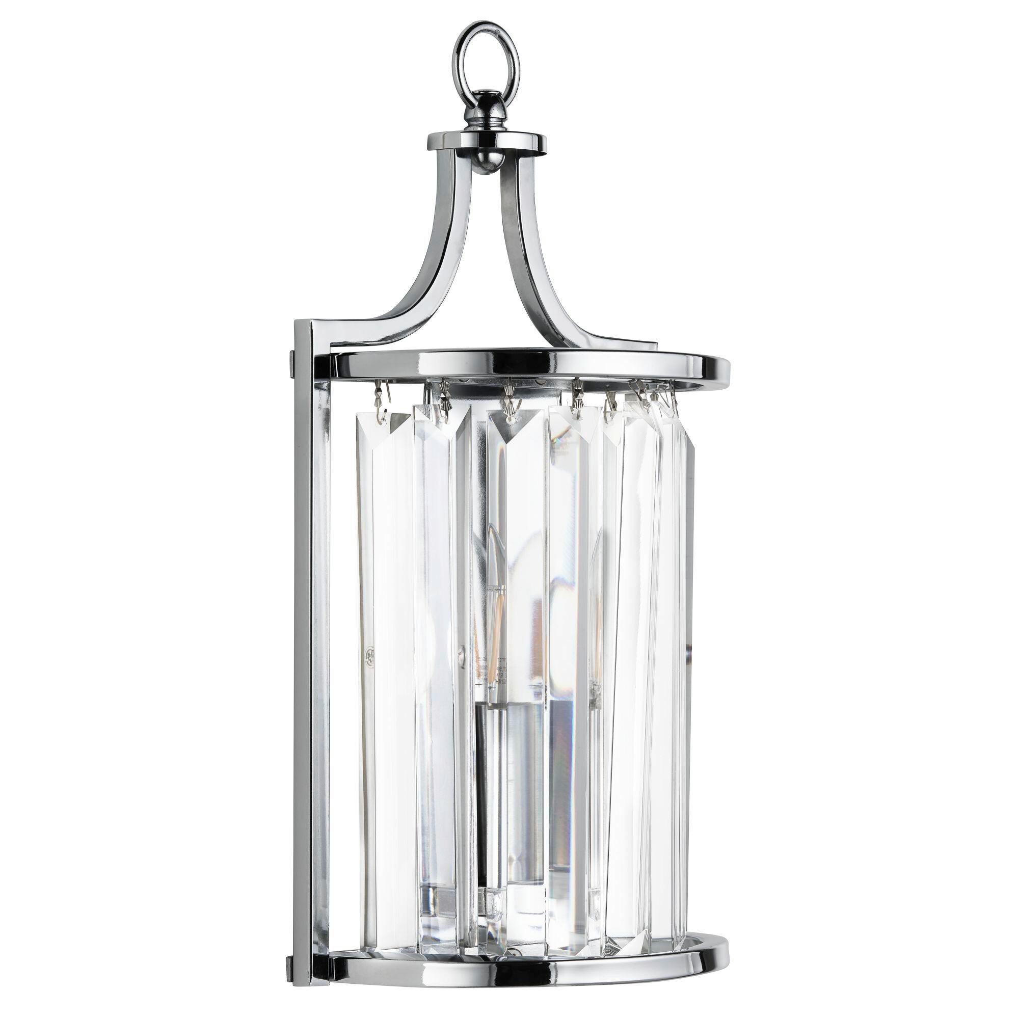 Wandleuchte 8571cc - Chromfarben, KONVENTIONELL, Glas/Metall (18/35cm)