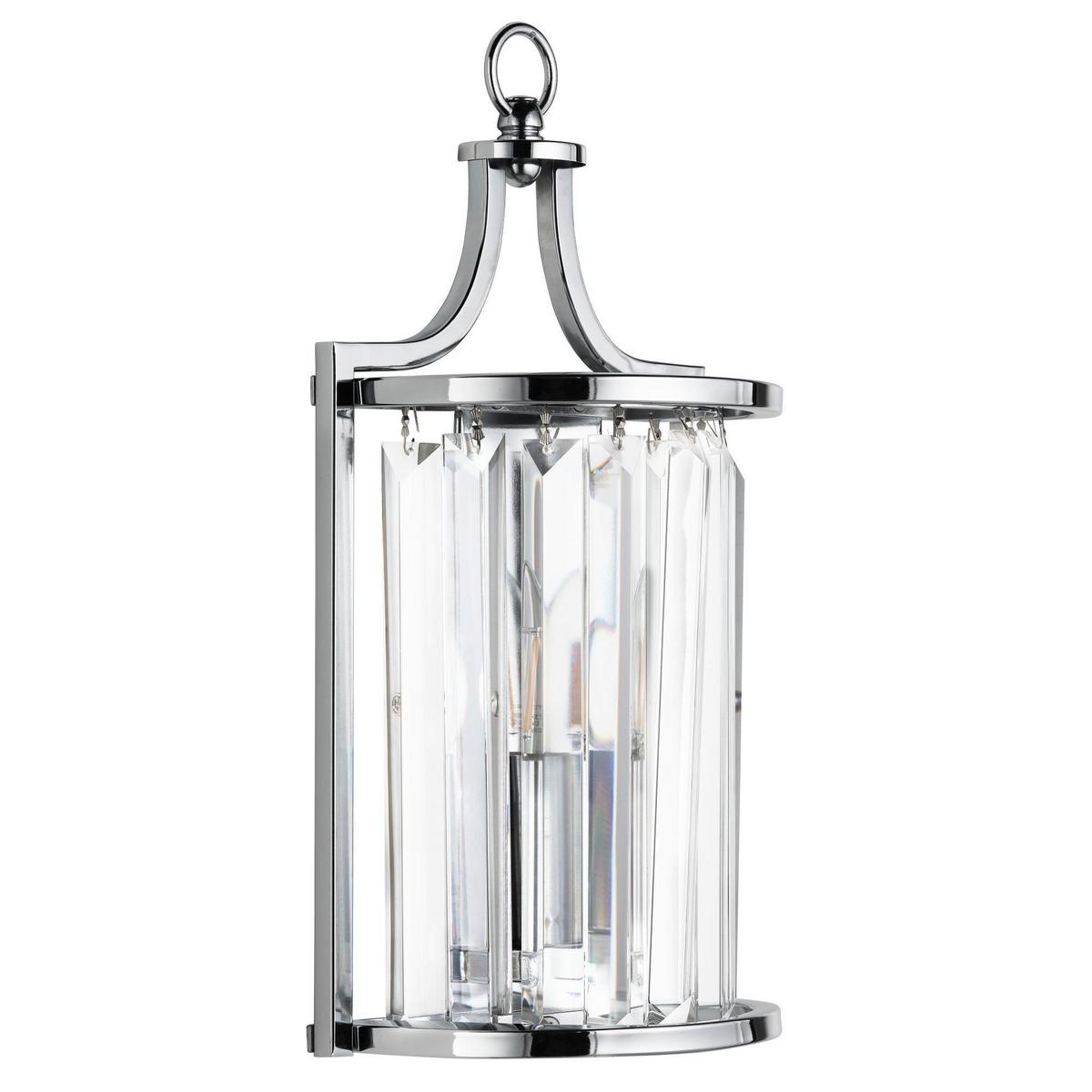 Wandleuchte 8571cc - Chromfarben, KONVENTIONELL, Glas/Metall (18/35cm)