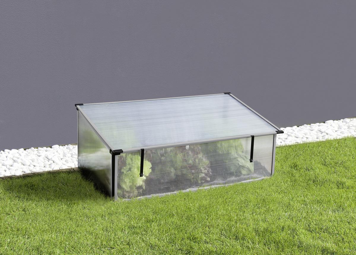 Frühbeet Levana 95x36,5x55 Cm Mit Klappöffnung - Hellgrau, Basics, Kunststoff (95/36,5/55cm)