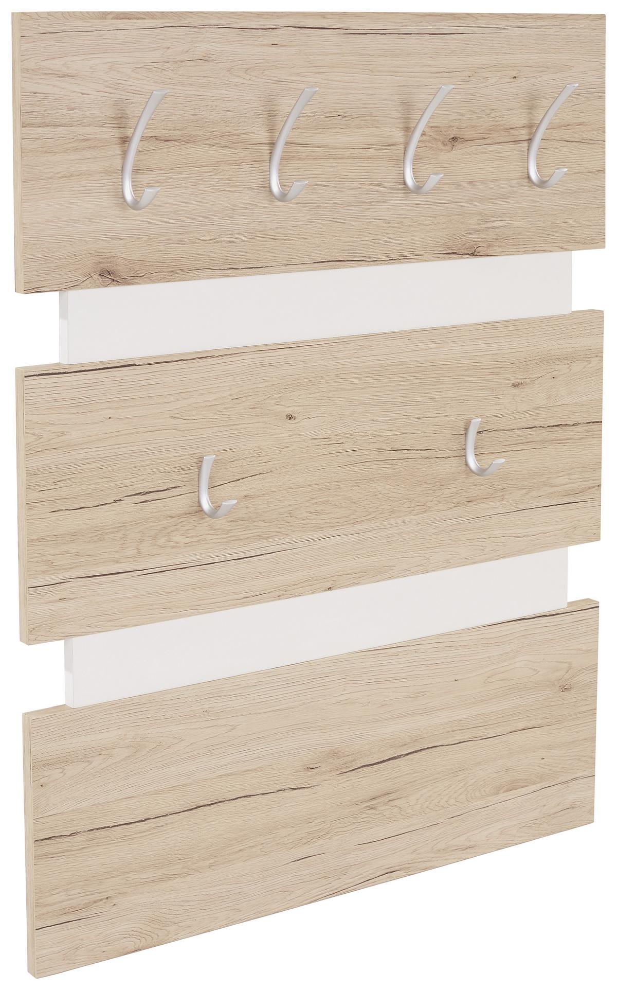 Előszobapanel Moya *top Ár* - tölgyfa színű/fehér, Modern, műanyag/faalapú anyag (70/99/2cm) - Best Price