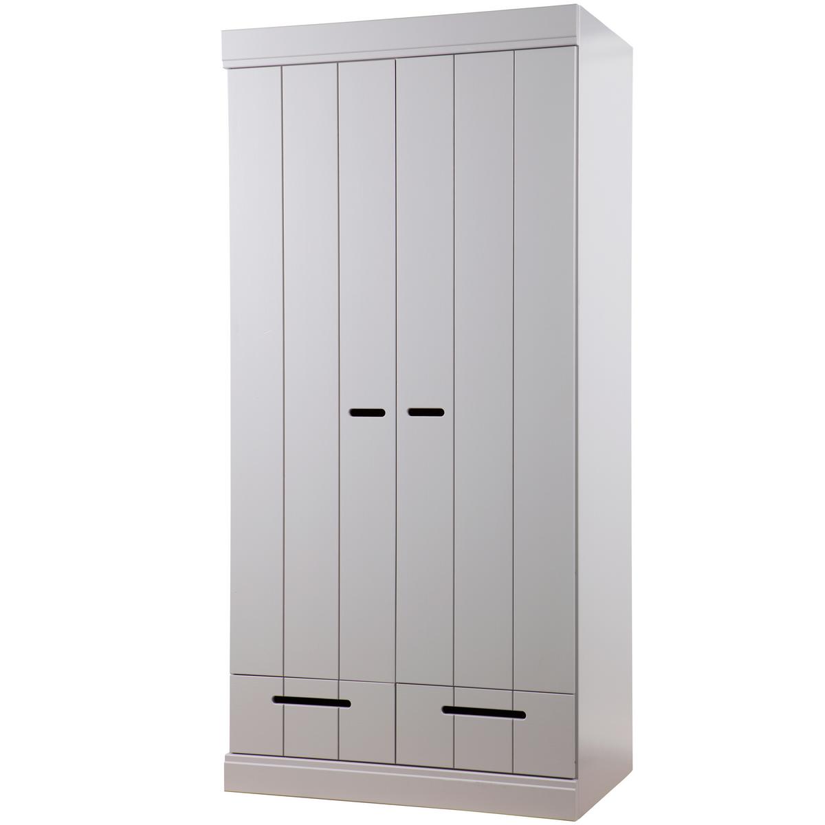 Drehtürenschrank Connect, Concrete Grey 94 Cm - Grau, Design, Holz (94/195/53cm) - Livetastic