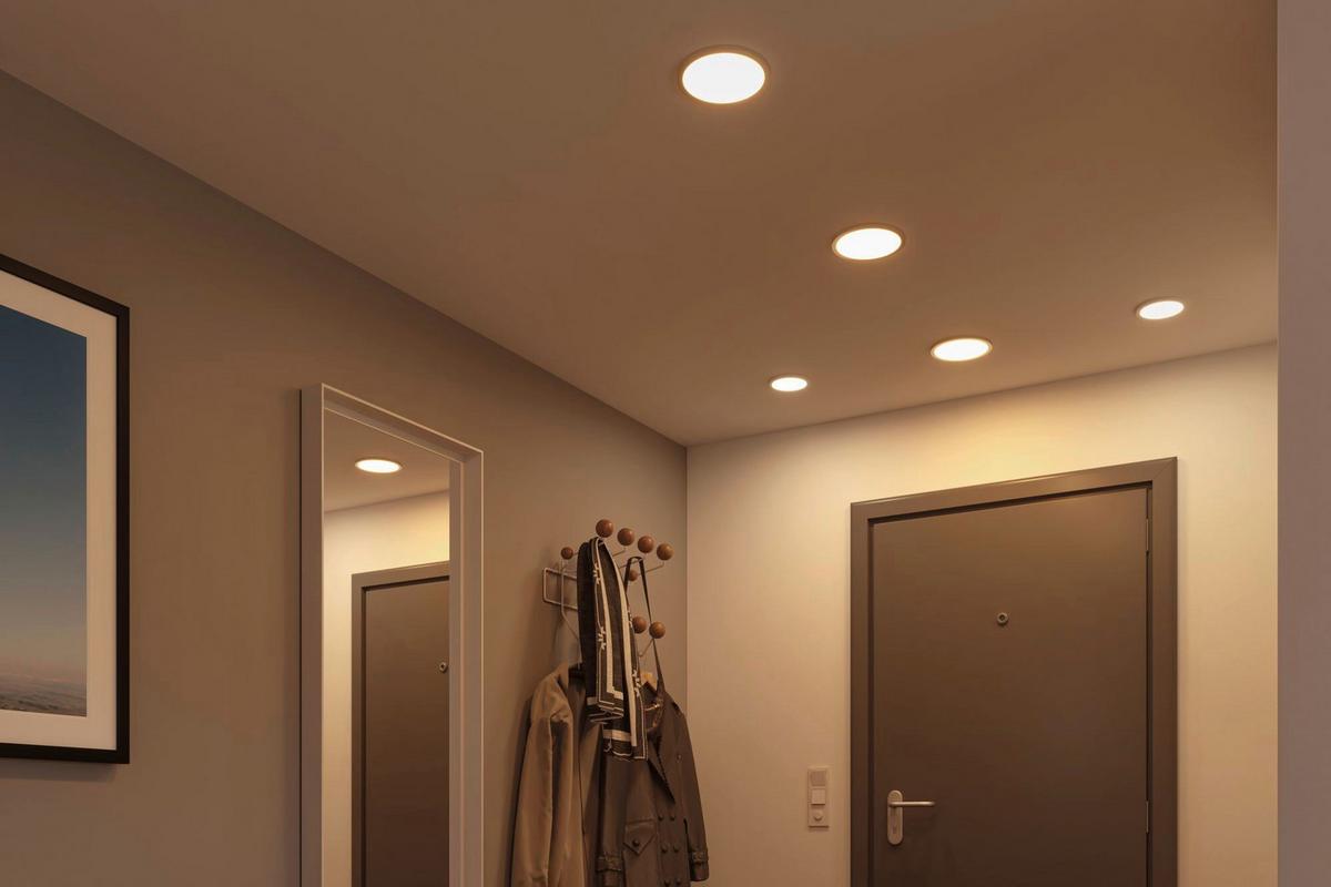 Led-paneel Ø 17,5 Cm Dimmbar - Weiß, Design, Kunststoff (17,5cm) - Paulmann