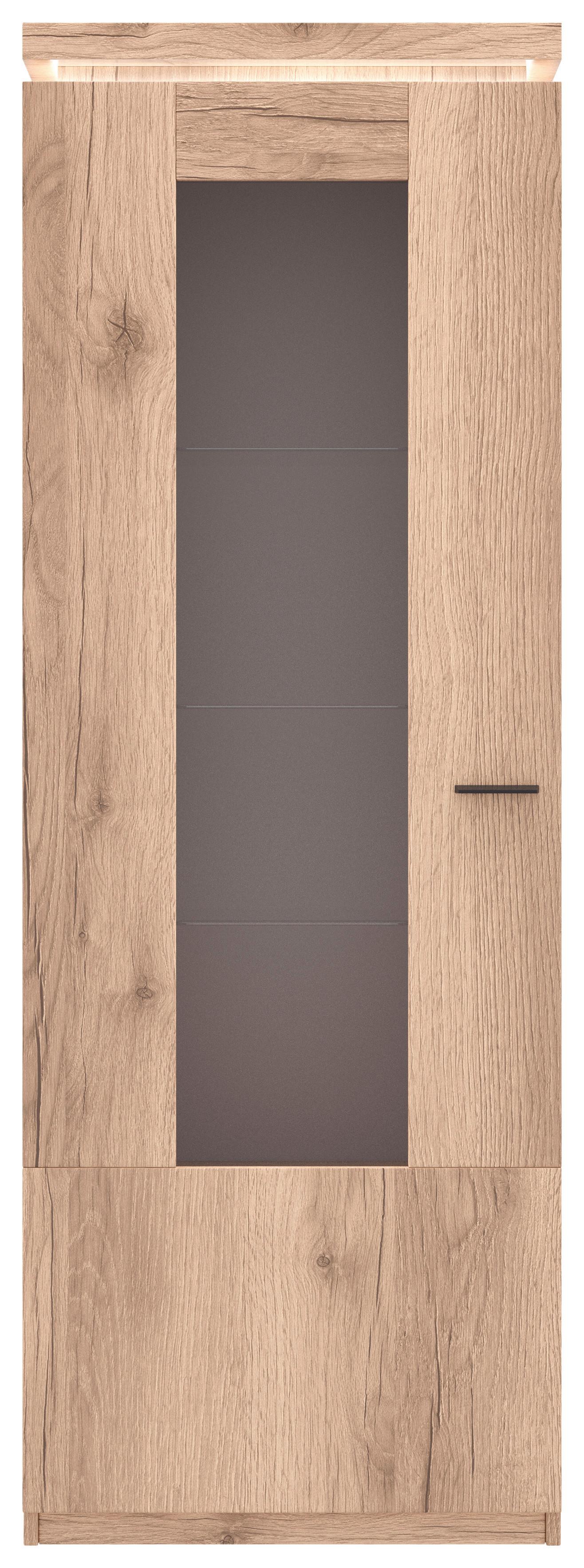 Vitrine Vancouver B: 70 cm Mit Beleuchtung Eiche Dekor