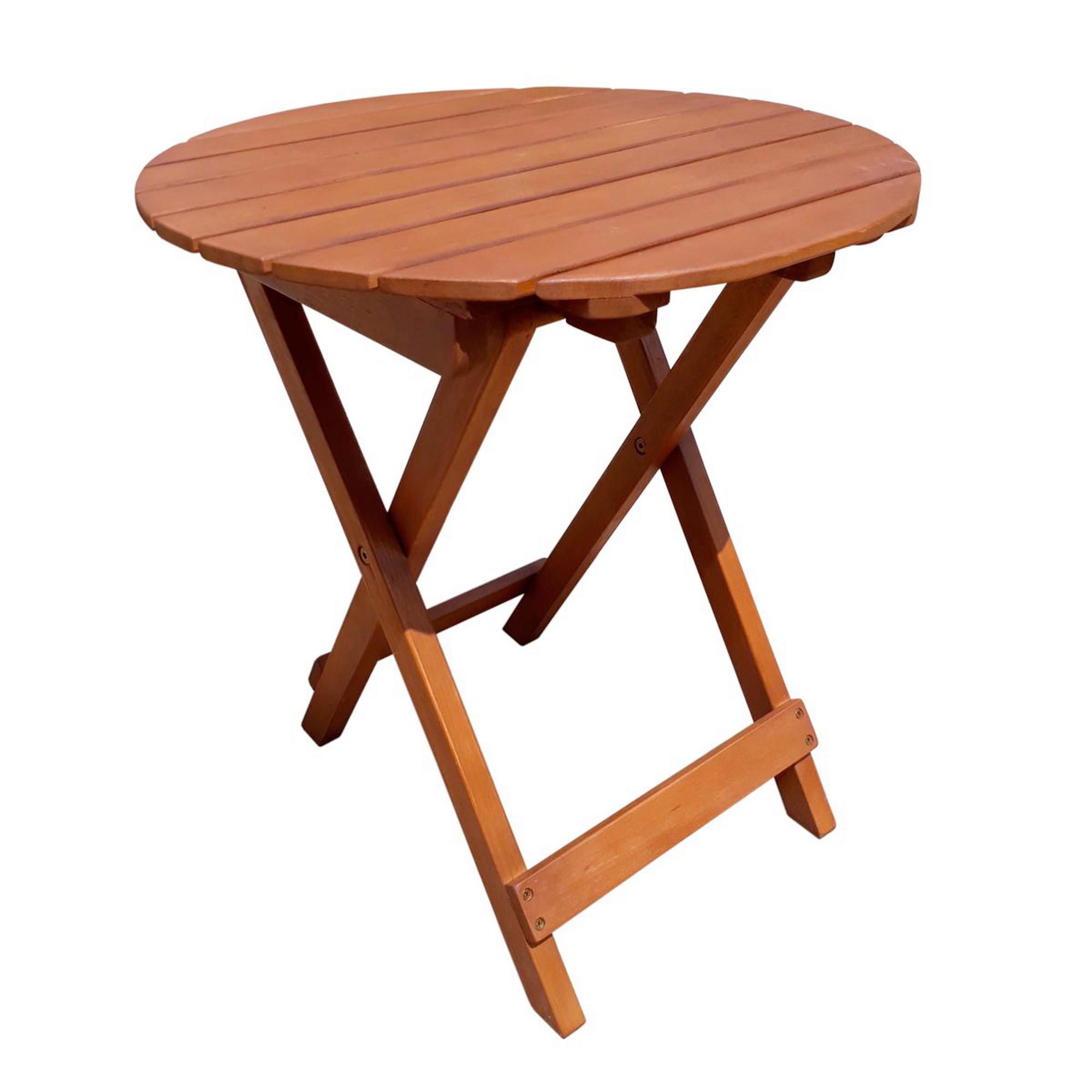 Gartentisch klappbar Hanford Eukalyptusholz ⌀ 45 cm - Braun, Basics, Holz (45/45/50cm) - Gardenson