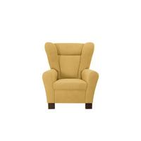 Křeslo ušák CHANDLER, tmavě žlutá - tmavě žlutá/hnědá, Design, dřevo/kompozitní dřevo (95/109/97cm) - Ondega