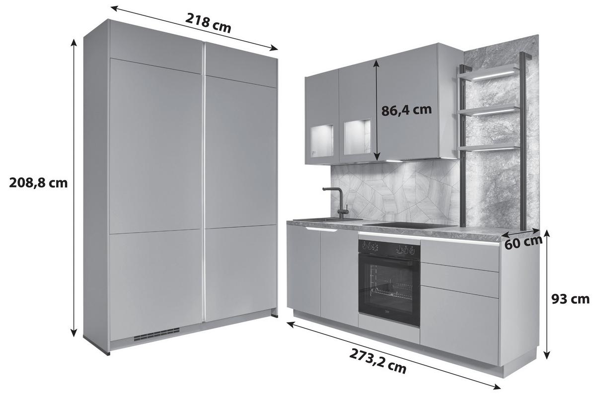 ECKKÜCHE SIDNEY - Hellbraun/Dunkelbraun, MODERN, Holzwerkstoff (218,1/273,2cm) - Vertico