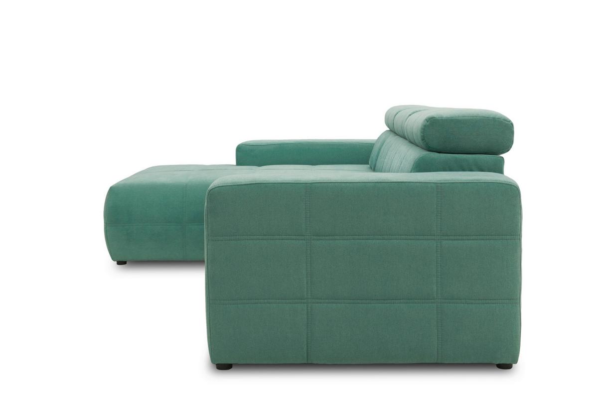 Ecksofa + Kopfteilverstellung Brandon Mintgrün Mikrofaser - Schwarz/Mintgrün, Design, Textil (175/285cm) - MID.YOU