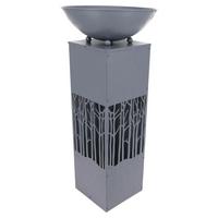 Dekosäule Waldlicht Grau H: 87 cm - Grau, Design, Metall (38/38/87cm)