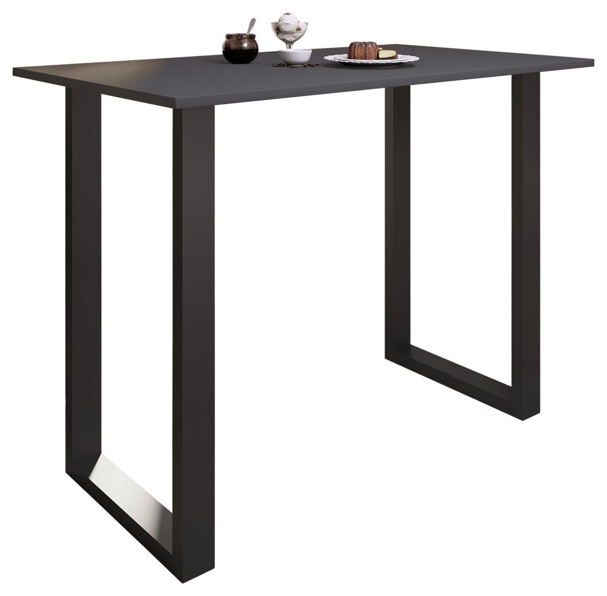 Bartisch Xona B 140x80 - Anthrazit/Schwarz, KONVENTIONELL, Holzwerkstoff/Metall (140/80/102cm)