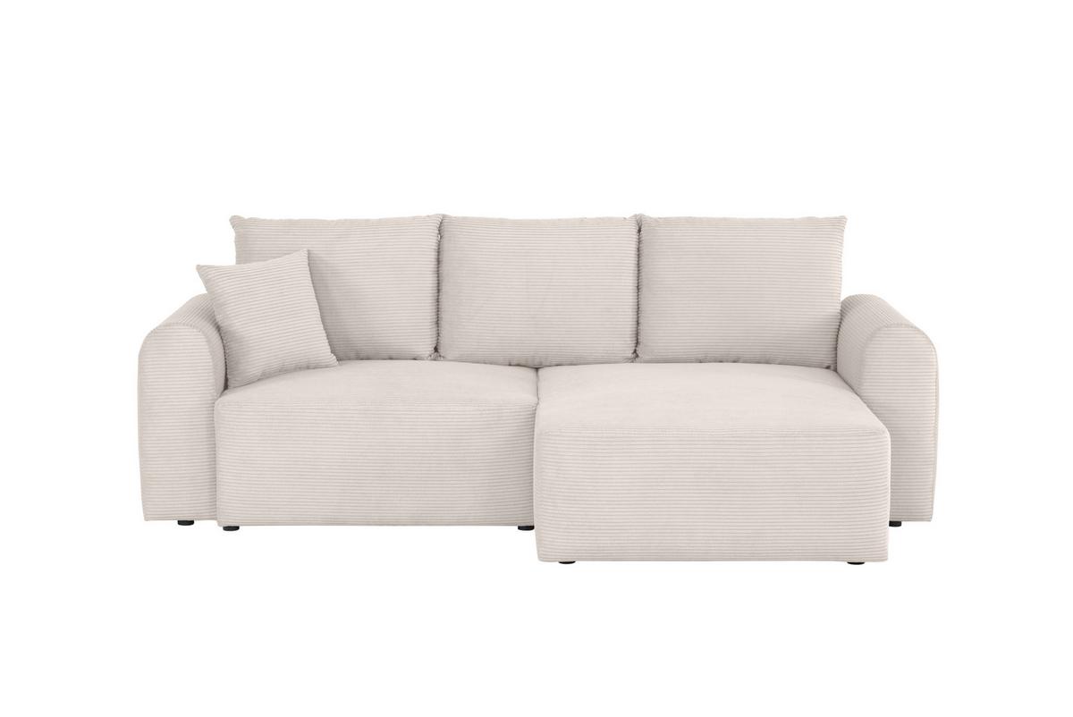 Ecksofa Joni Weiß S: 250 cm - Weiß, Design, Textil (250/151cm) - MID.YOU