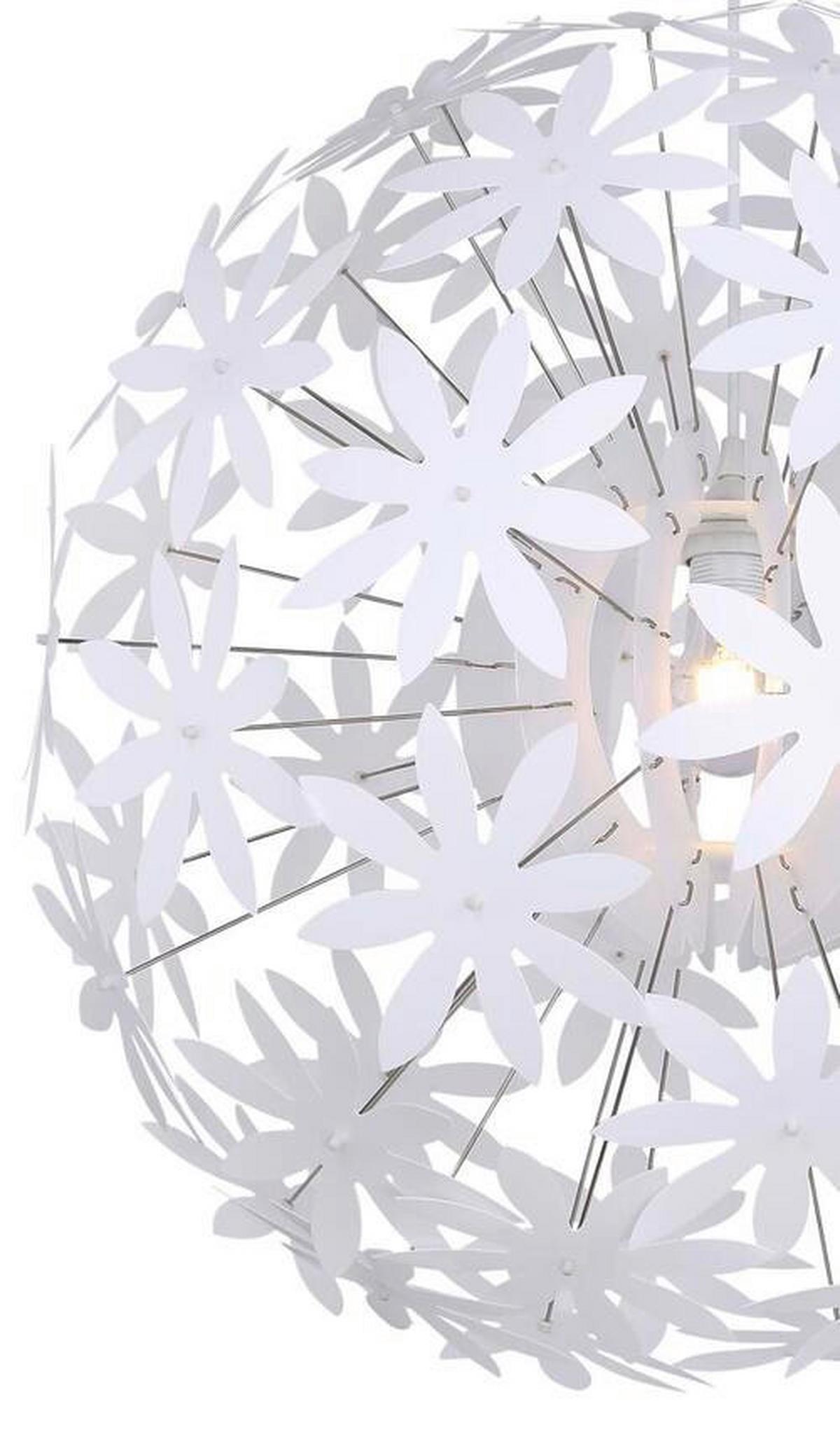 Hängeleuchte Stella H: 150 cm 1-Flammig, Blumen - Weiß, Basics, Kunststoff (60/150cm) - Globo