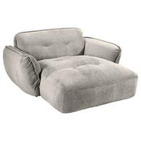 XXL-Sessel Fluffy, Silberfarben B: 182 cm - Silberfarben/Schwarz, MODERN, Textil (182/87/184cm) - Trendmanufaktur