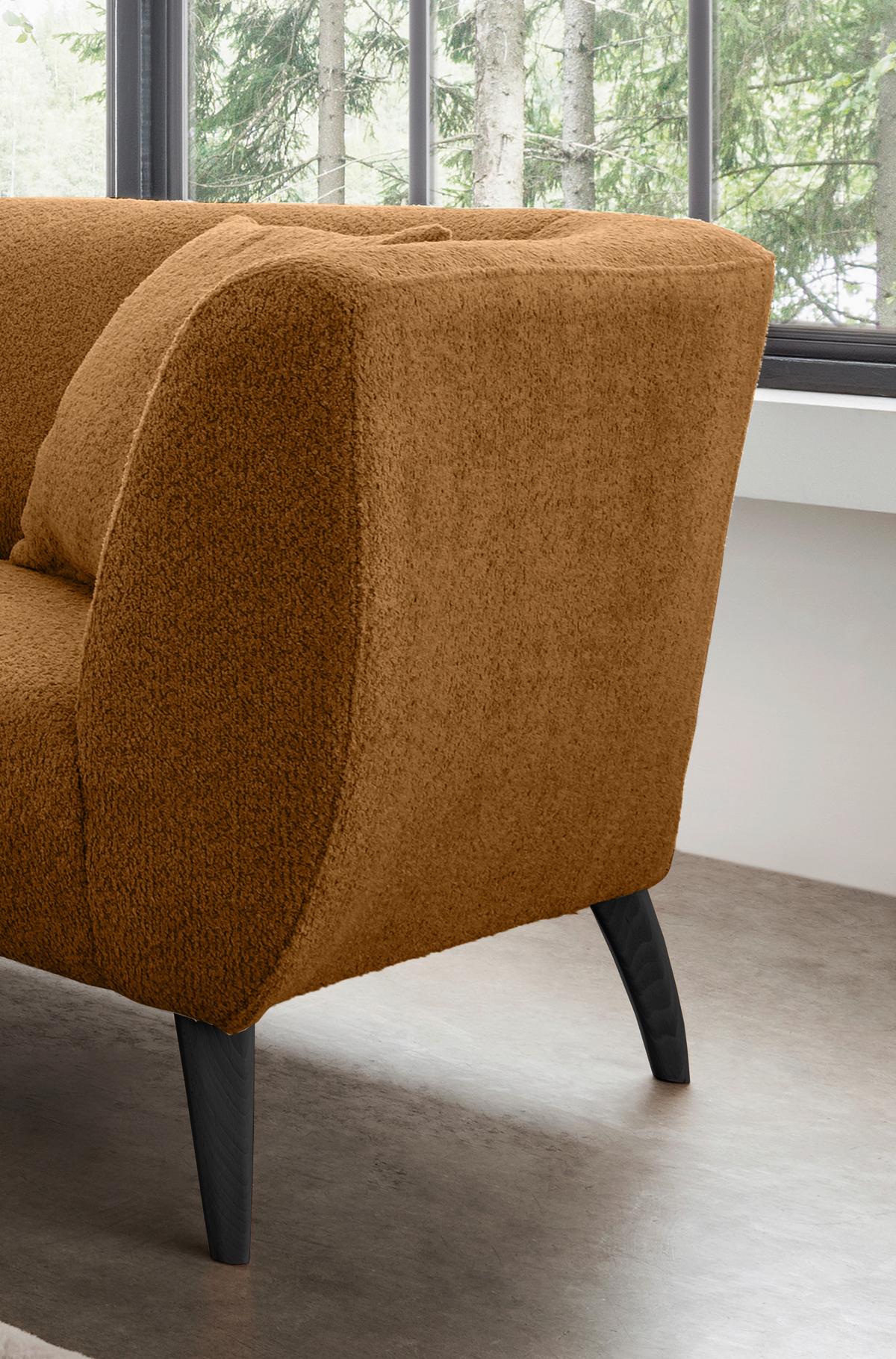 2-Sitzer-Sofa Colori Goldfarben, Rücken Echt - Goldfarben/Schwarz, MODERN, Textil (172/83/88cm) - MID.YOU