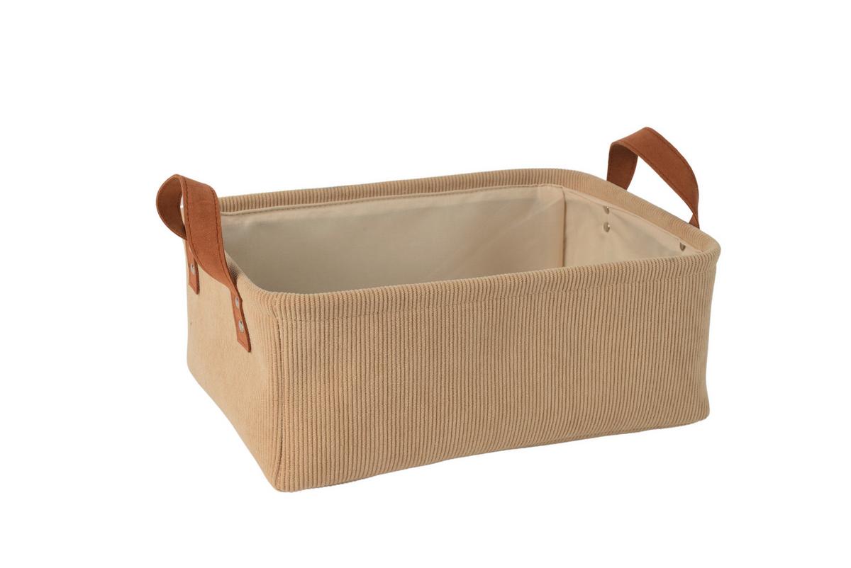 Korb Krisi - L - Beige, Basics, Leder/Kunststoff (36/26/14cm) - James Wood