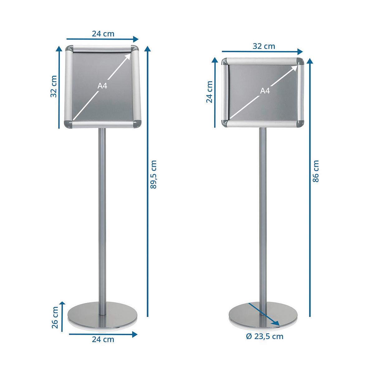 Plakatständer Agenda I - Silberfarben, Basics, Metall (24/89,5/26cm) - MID.YOU