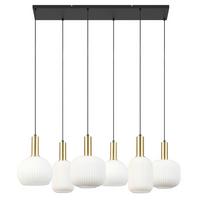 Hängeleuchte Scher - Schwarz/Weiß, MODERN, Glas/Metall (95/39/120cm)