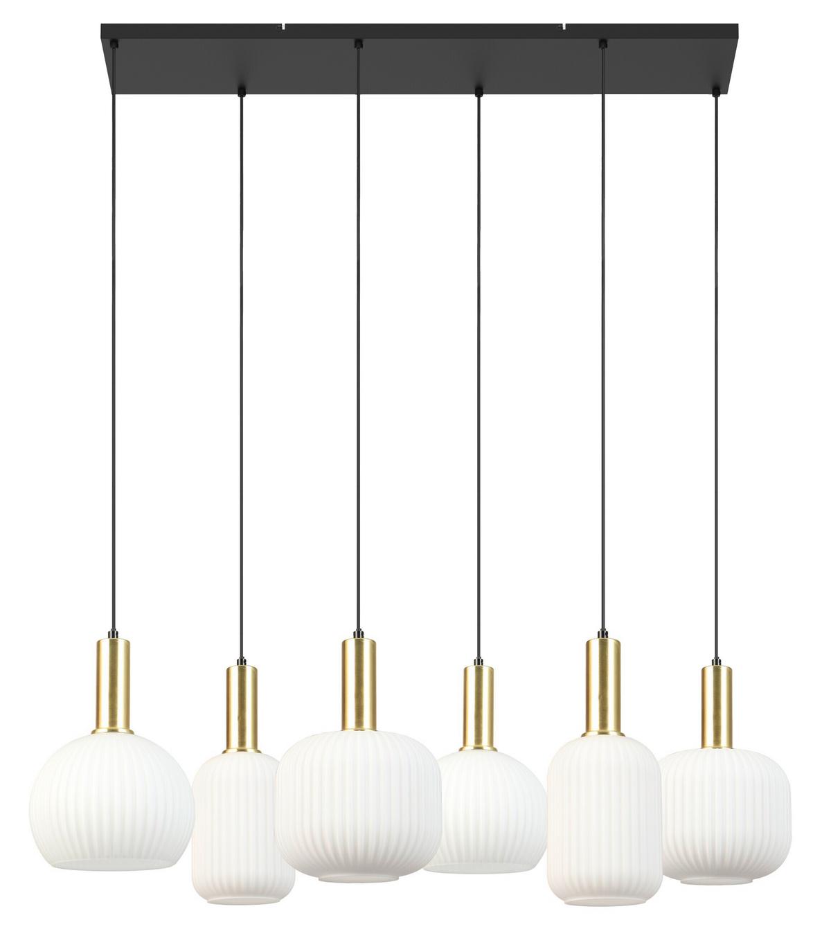 Hängeleuchte Scher - Schwarz/Weiß, MODERN, Glas/Metall (95/39/120cm)