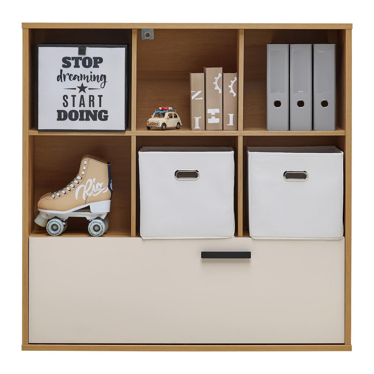 REGÁL CASA MIA - kašmírová/antracitová, Konventionell, kov/kompozitné drevo (120/121/36cm)