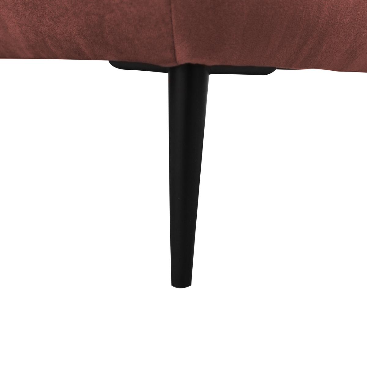 Ecksofa mit Bettkasten Letto 260x189 cm Velours Koralle - Koralle/Schwarz, Design, Textil (260/189cm) - MID.YOU