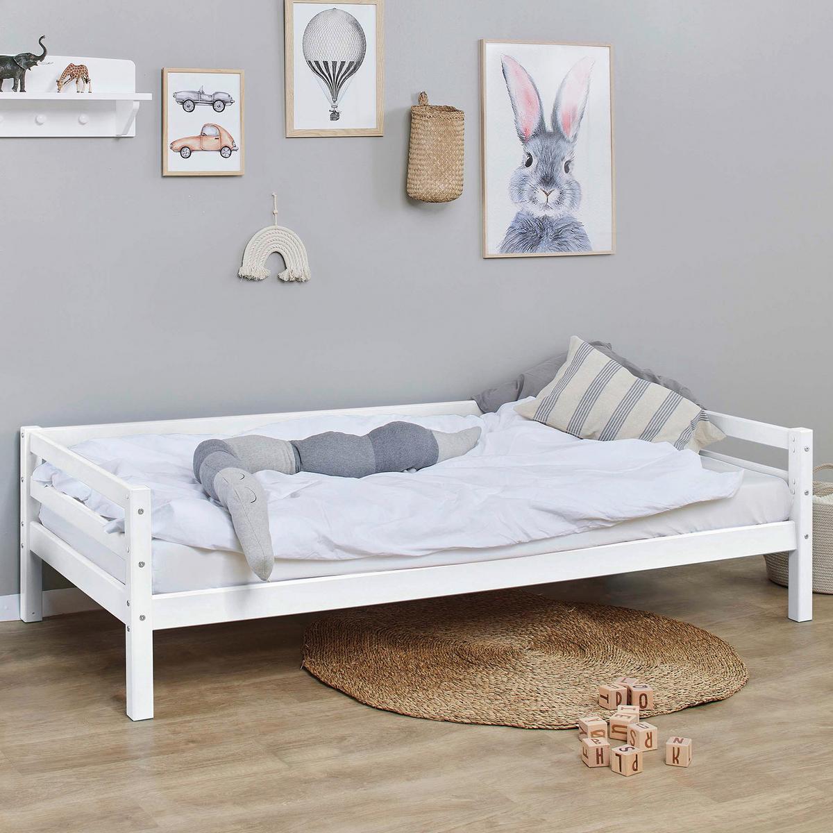 Kinder-/Juniorbett Eco Dream Weiß, Lf: 70x190 cm - Weiß/Naturfarben, MODERN, Holz (70/190cm) - MID.YOU