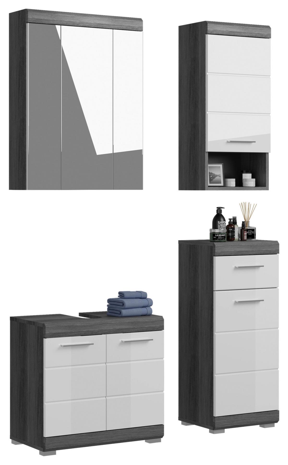 Badezimmer Scout - Weiß Hochglanz, MODERN, Holzwerkstoff (97cm) - MID.YOU