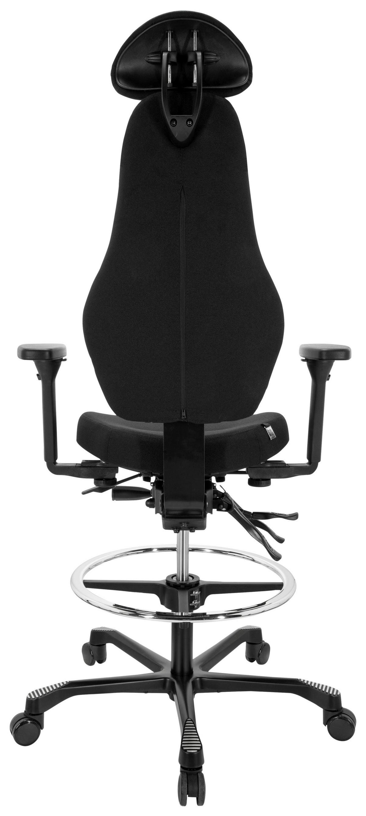 Bürostuhl Resistio Work Schwarz Bis 120 Kg - Schwarz, Basics, Kunststoff/Textil (70/126/54cm) - MID.YOU