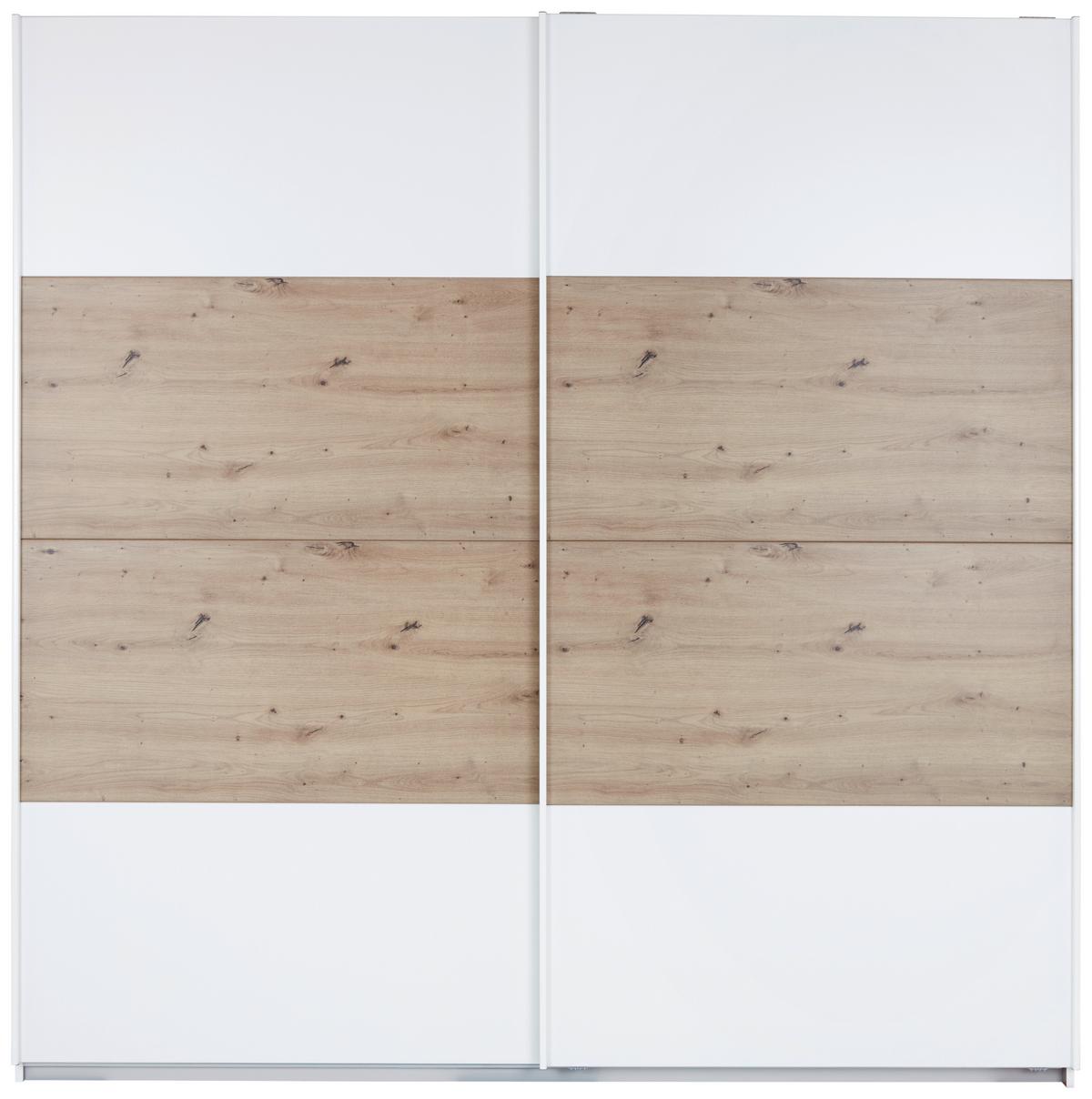 Schwebetürenschrank B: 225 cm Feldkirch Weiß / Eiche Dekor - Weiß/Eiche Artisan, MODERN, Holzwerkstoff (225/229/62cm) - Luca Bessoni