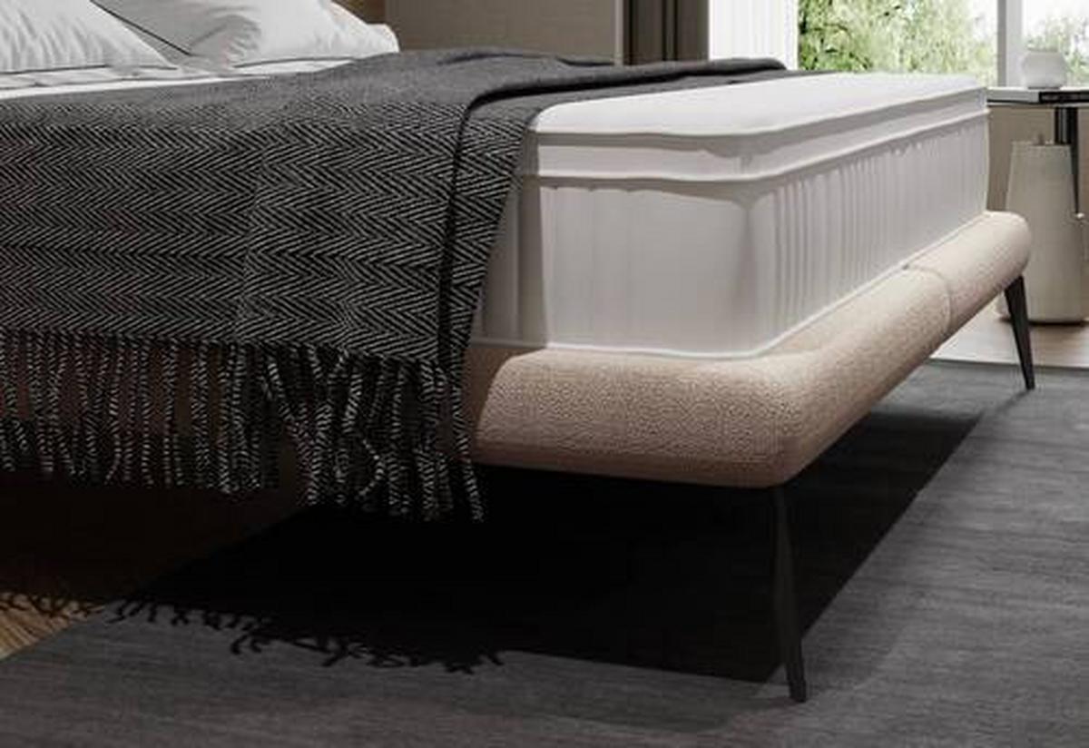 Polsterbett +matratze 180x200 Tessina Now Or Never Cognac - Cognac/Schwarz, MODERN, Textil (180/200cm) - Livetastic