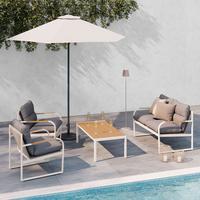 TERASOVÁ SEDACIA SÚPRAVA FLORENZ 1 - farba tíku/svetlosivá, Modern, kov/textil - Mömax