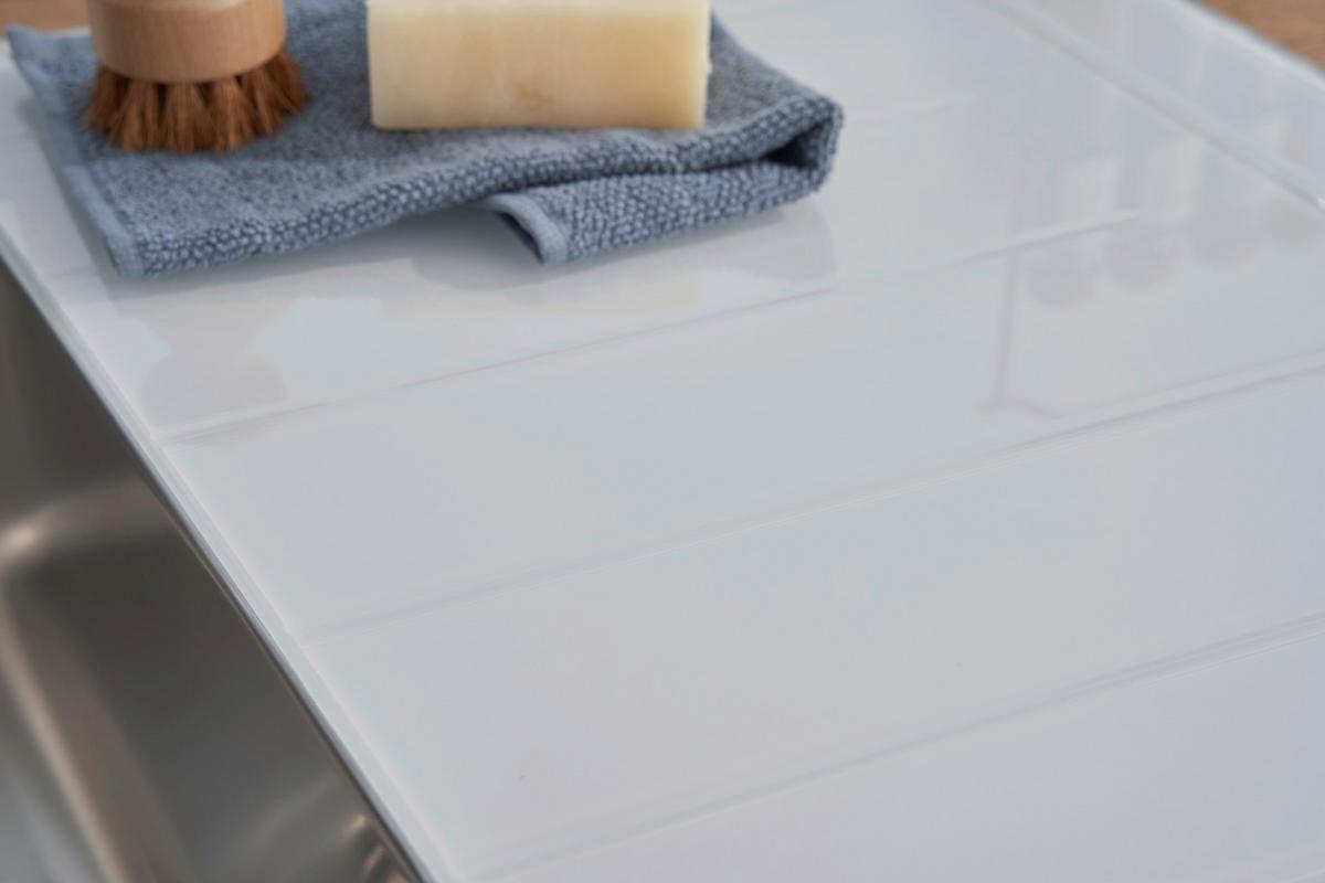 Spüle Respekta Edelstahl Bxt: 100x50 cm - Weiß, Trend, Glas/Metall (100/21/50cm) - Respekta