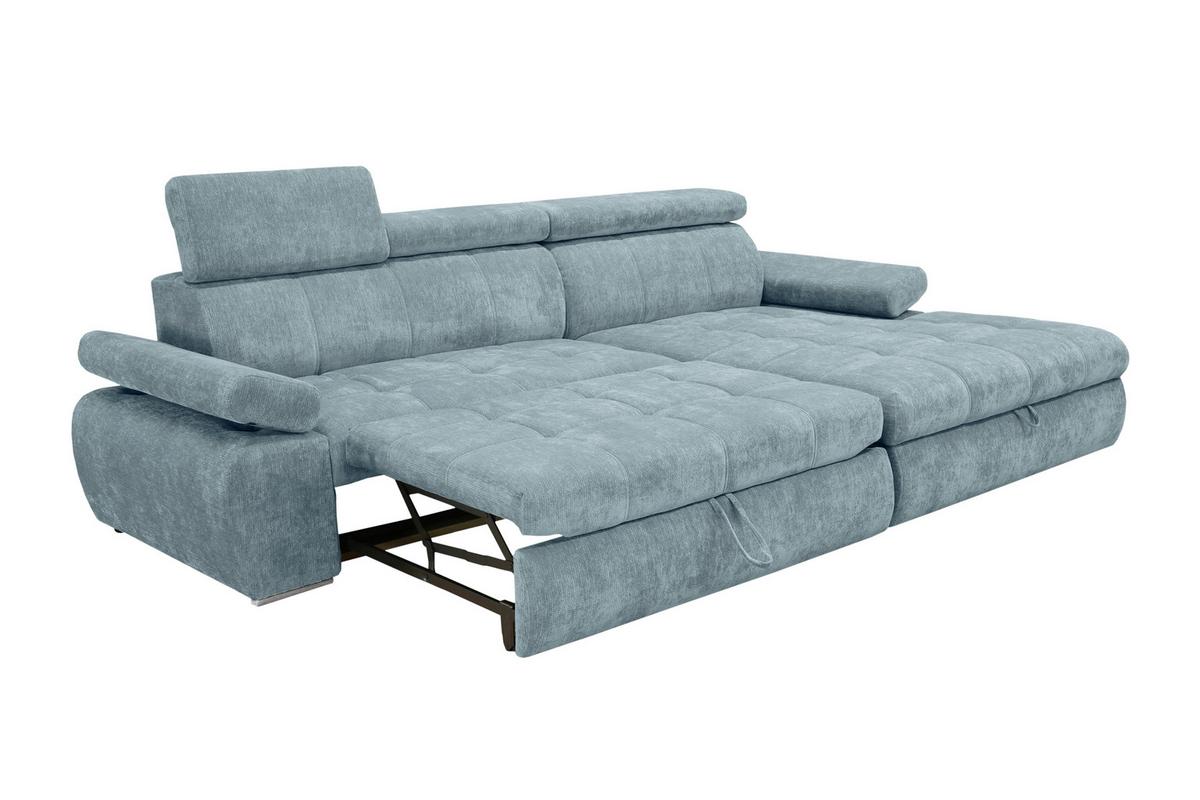 Rohová sedačka VEGAS, pravá, mätovozelená ženilka - mätovozelená/strieborná, Design, drevo/textil (294/173cm)