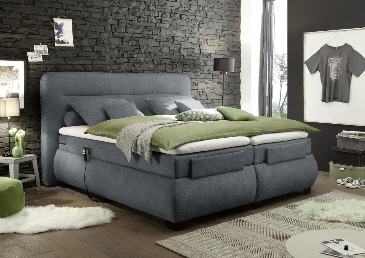 Polohovatelná postel boxspring Evolution 3 160x200cm antracit - černá/antracitová, Konvenční, textil/plast (160/200cm) - MID.YOU