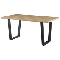 Étkezőasztal Rudi 160 - natúr színű/fekete, Modern, faalapú anyag/fém (160/75/90cm)