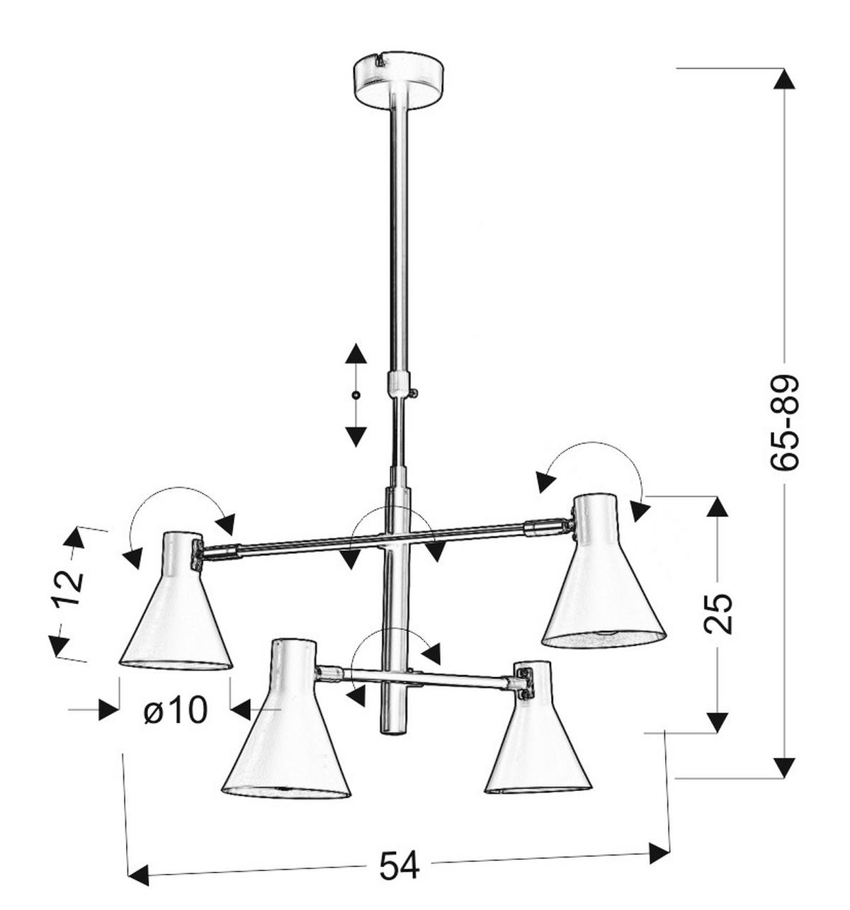 Hängeleuchte 34-72689 - Schwarz, Basics, Metall (54/54/89cm)