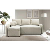 Ecksofa Fancy Creme 143x209 cm - Creme/Schwarz, Design, Textil (143/209cm) - MID.YOU