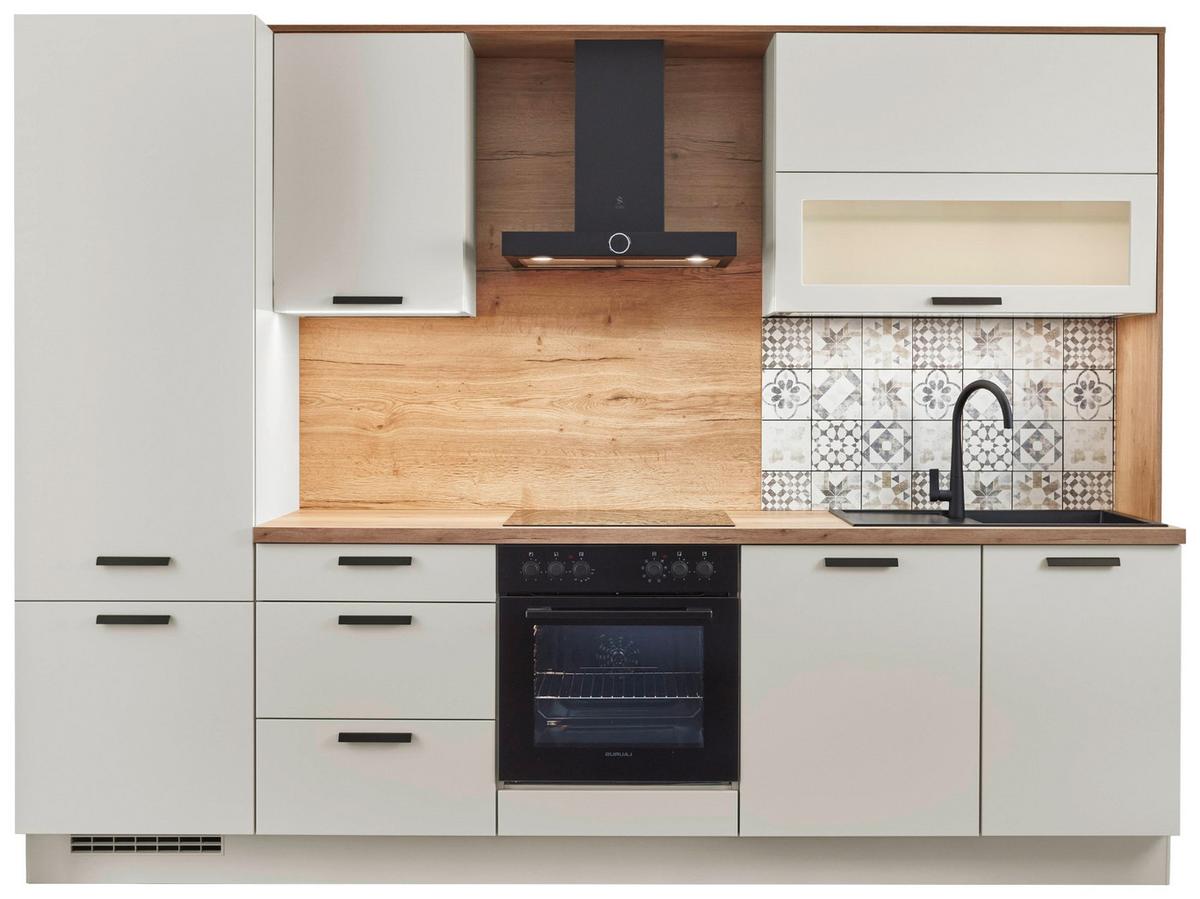 Küchenblock Sofia - Eichefarben/Magnolie, Design, Holzwerkstoff (293cm) - Vertico