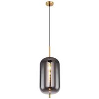 Hängeleuchte Blacky H: 120 Cm 1-Flammig, Mit Rauchglas - Messingfarben, Design, Glas/Metall (22/120cm) - Globo