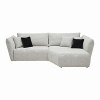 Sedacia súprava BONNY, pravá, béžová / čierna, 5x vankúš - čierna/béžová, Modern, textil (300/193cm) - Premium Living