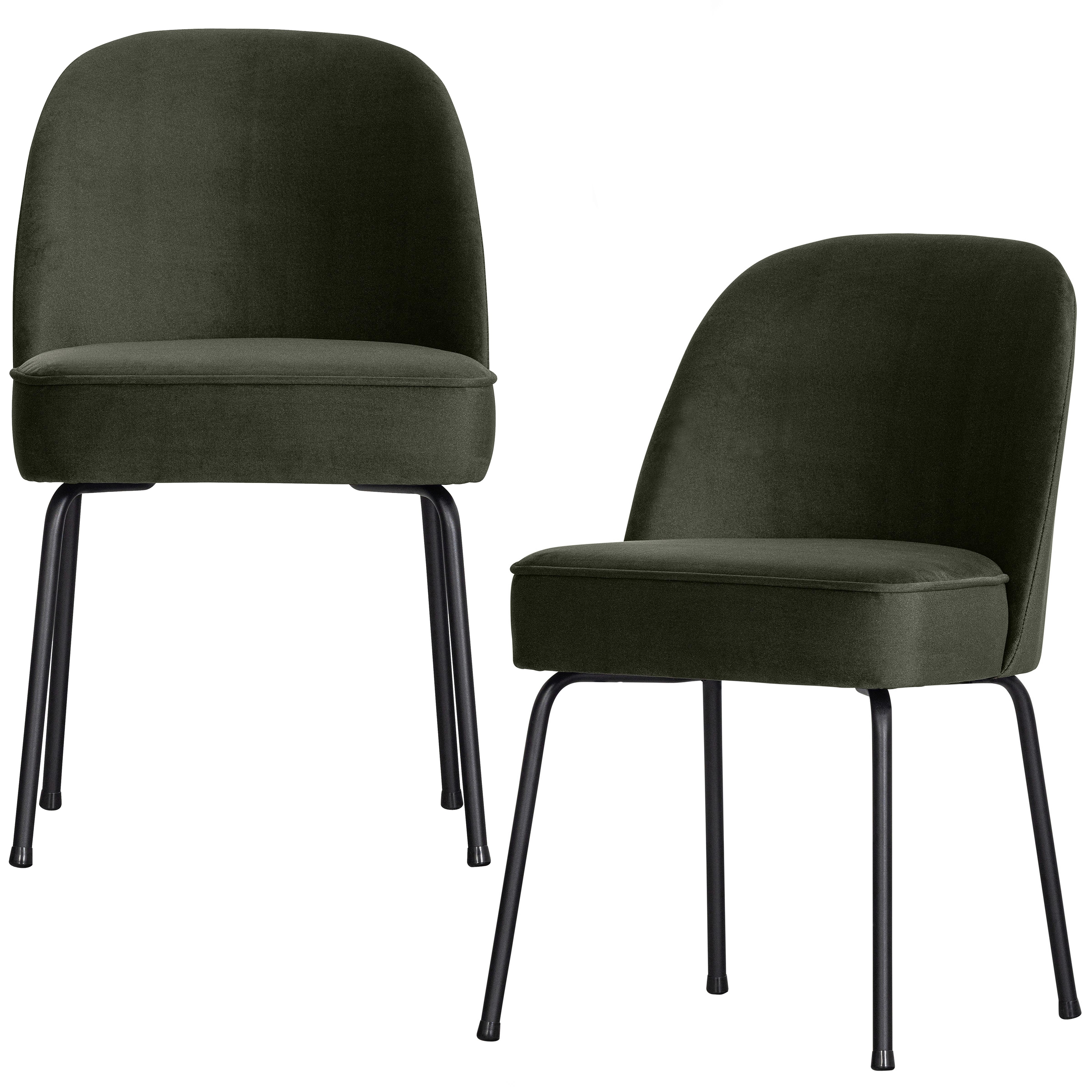 Stuhl-Set Vogue Dunkelgrün B: 50cm - Dunkelgrün/Schwarz, MODERN, Textil/Metall (50/83/57cm) - Livetastic