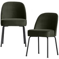 Stuhl-Set Vogue Dunkelgrün B: 50cm - Dunkelgrün/Schwarz, MODERN, Textil/Metall (50/83/57cm) - Livetastic