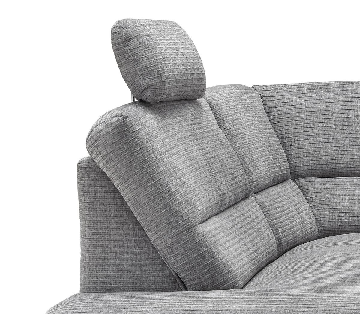 Ecksofa Cavoli Grau Relaxfunktion S: 190x266 Cm - Schwarz/Weiß, MODERN, Textil (190/266cm) - Livetastic