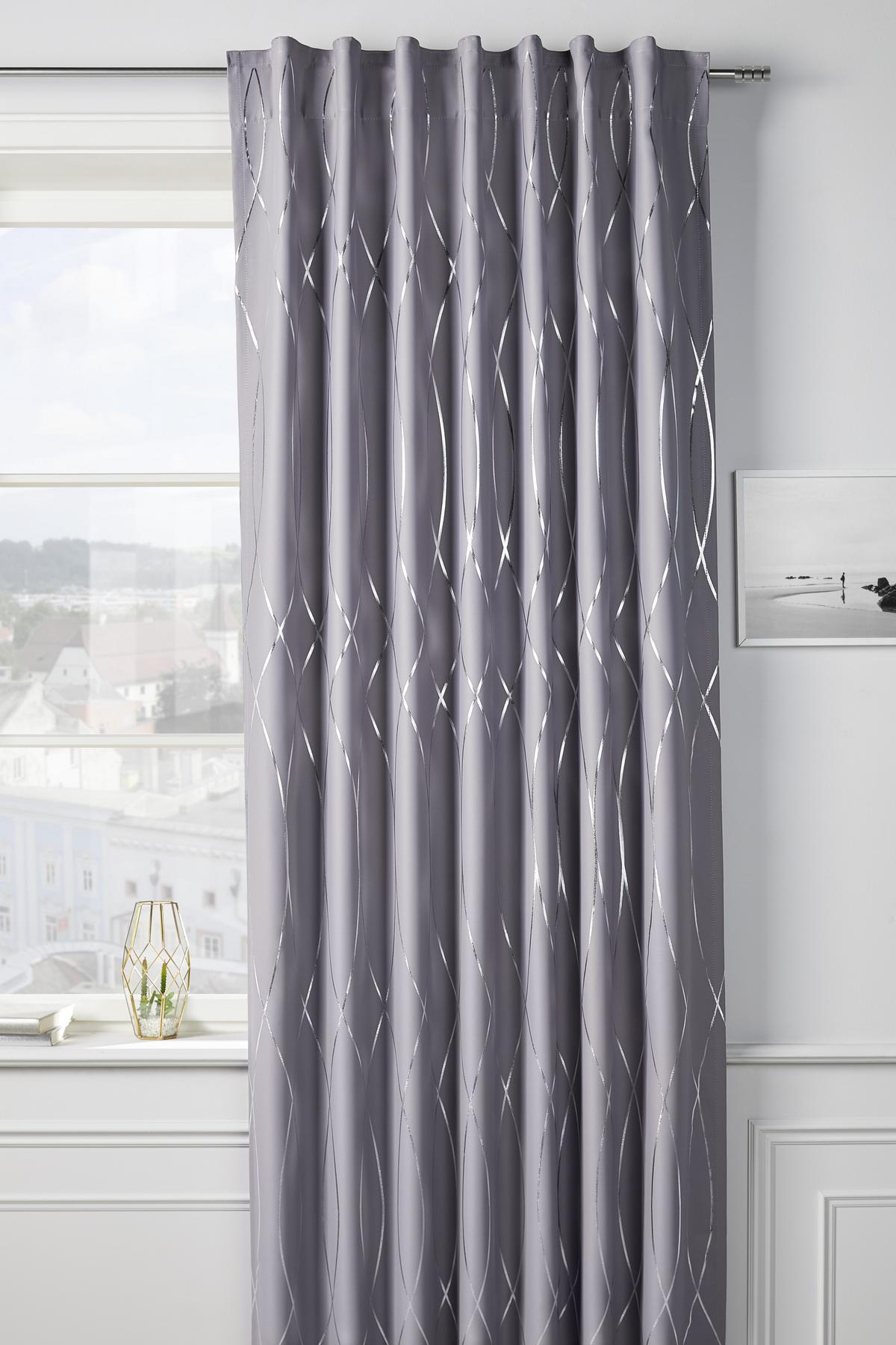 ZATEMŇOVACÍ ZÁVĚS Glamour, 140/245 cm - barvy stříbra/antracitová, Lifestyle, textil (140/245cm) - Modern Living