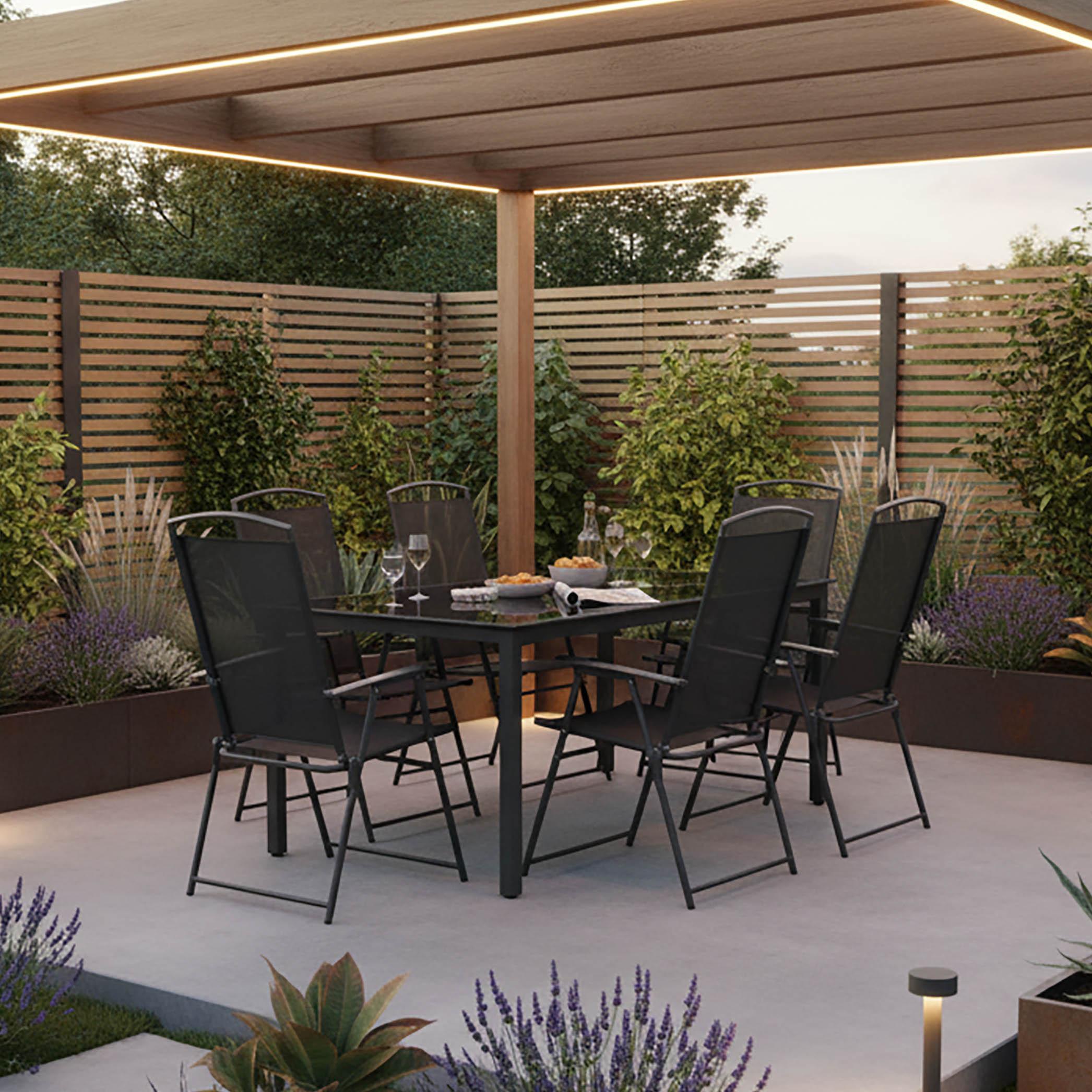 Gartentischgruppe 7-Tlg. Vcm aus Aluminium